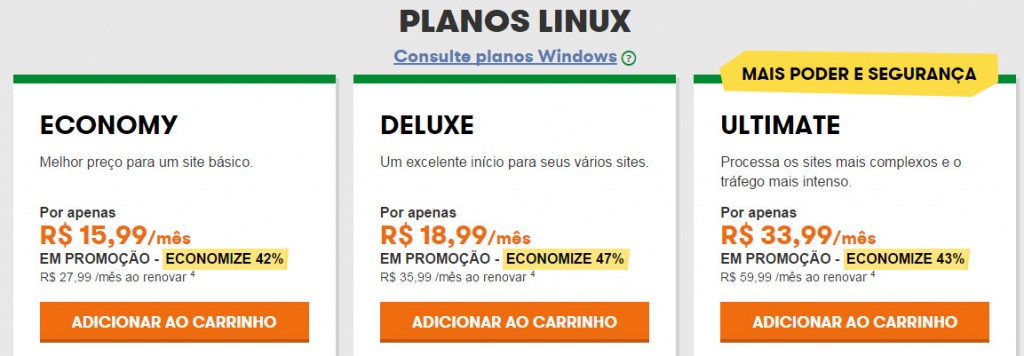 Planos Godaddy Brasil